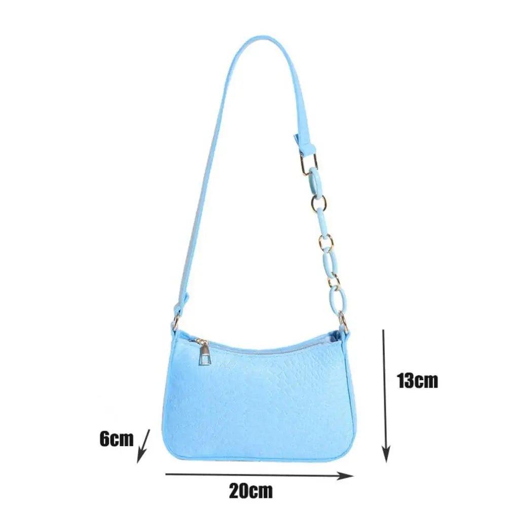 Fashion Felt Cloth Pattern Shoulder Bags For Women Small Handle Underarm Bag Clutch Luxury Solid Color Female Handbag With Purse - Mechano