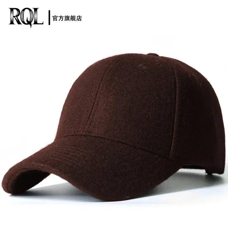 Men's Baseball Cap Wool Winter Hat Thickened Big Head Circumference Hat Fashion Warm Trucker Cap Outdoor Sport Dad Hat - Mechano