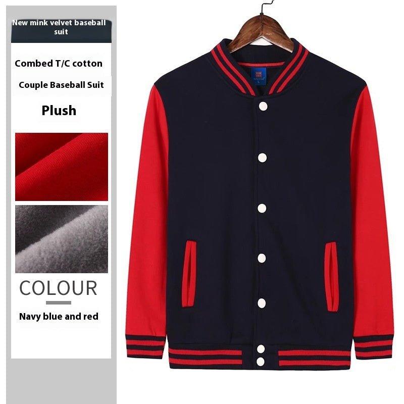 Brushed Jacket Coat Student Party Embroidery Print - Mechano