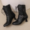 Comfortable Size All-match Lace-up Low Tube Women's Boots