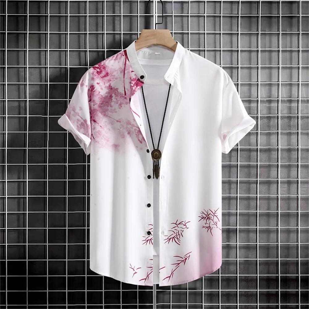 3D Printed Men's Retro Fashion Shirt Casual Short Sleeved Top