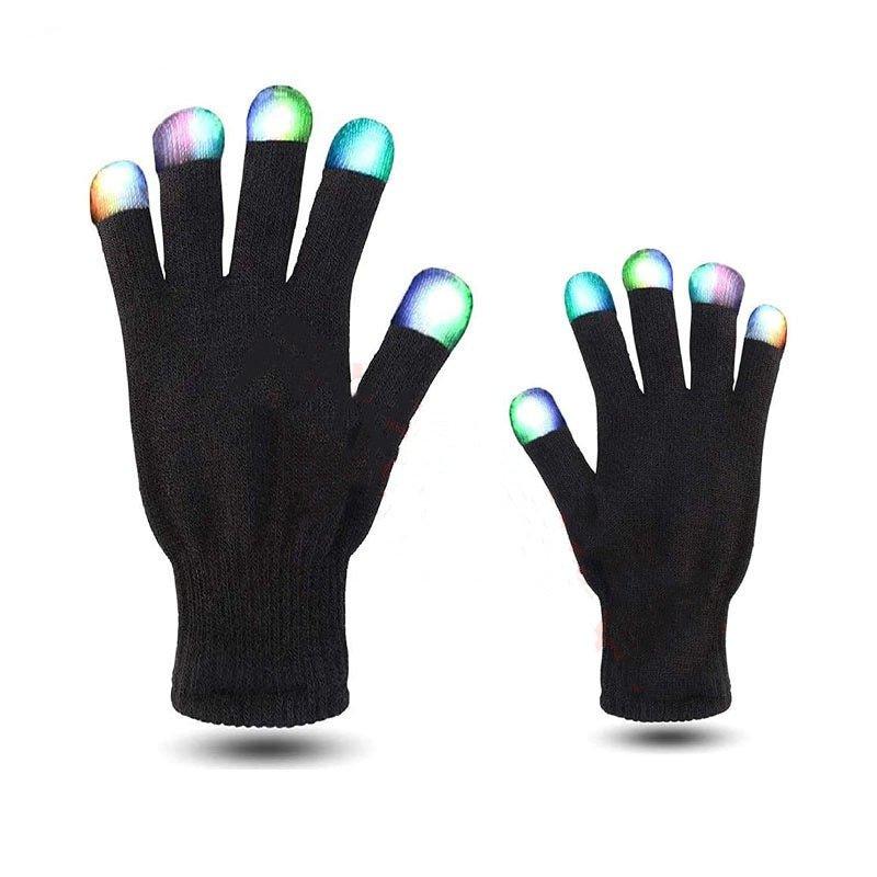 LED Colorful Luminous Magic Gloves Led Gloves Black - Mechano