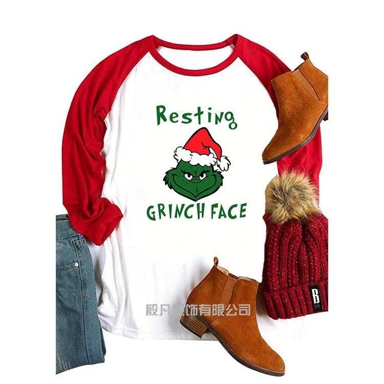 Holiday Harajuku Christmas T-Shirt Women Plus Size Long Sleeve Top - Mechano