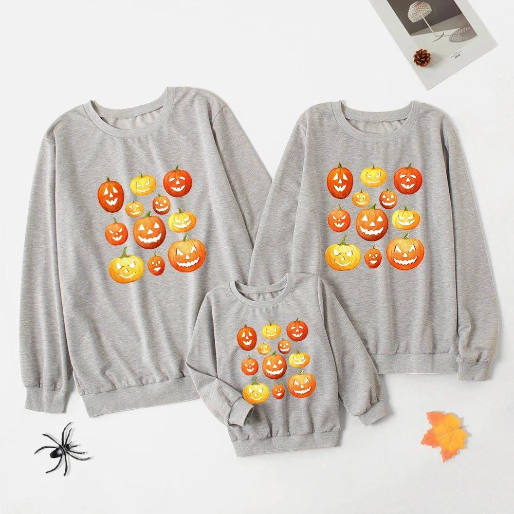 Glow at Night Halloween Family Sweatshirt Matching Outfits - Mechano