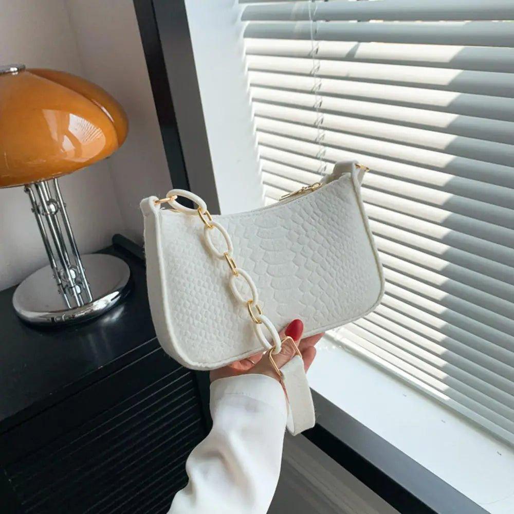 Fashion Felt Cloth Pattern Shoulder Bags For Women Small Handle Underarm Bag Clutch Luxury Solid Color Female Handbag With Purse - Mechano