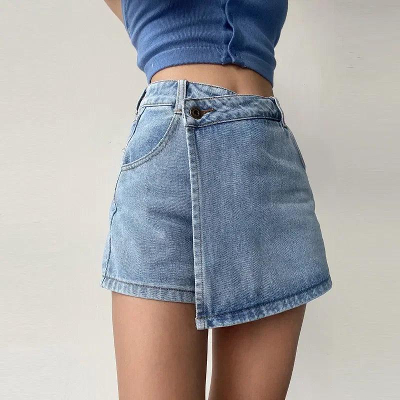 Irregular Denim Skirt for Women - Mechano