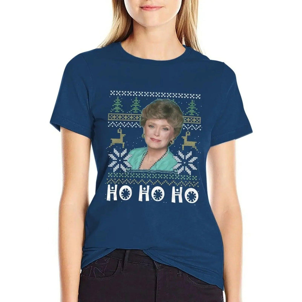 Blanche Ho Ho Ho Christmas Golden Girls T-Shirt Blouse anime clothes Woman T-shirts