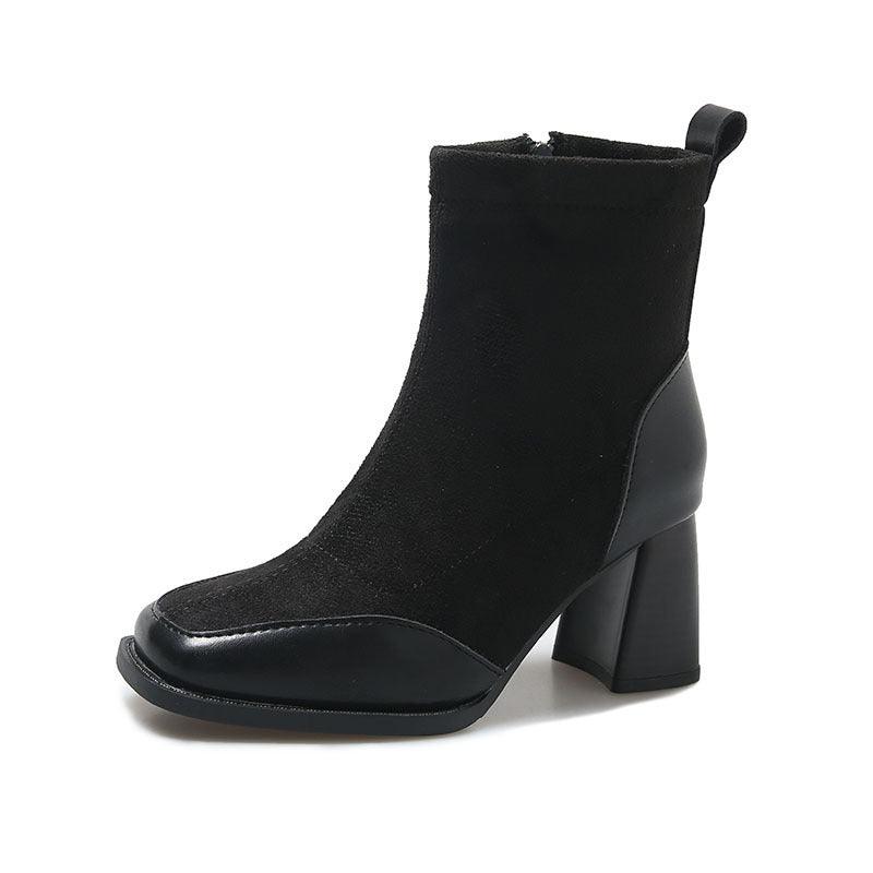 Fat Feet British Style Chunky Heel Booties - Mechano