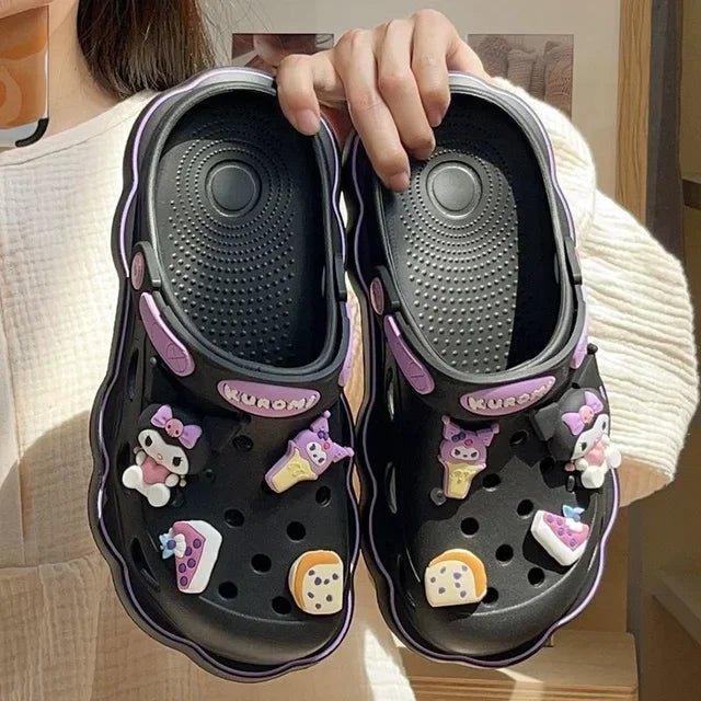 Kawaii Hello Kitty Sandals - Women's Summer Thick Heel Slippers - Mechano