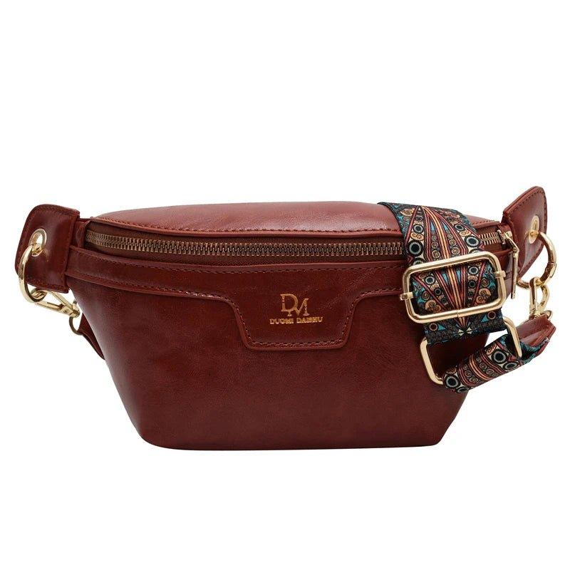 Fashion Women Chest Bag Solid Leather Crossbody Bags Luxury Designer Chest Bags For Women Female Handbags Waist Belt Bag - Mechano