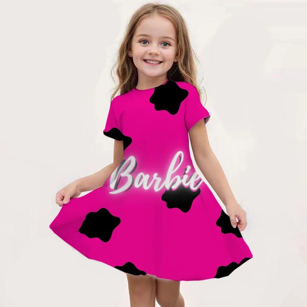 Girl Barbie Princess&Unicorn Cartoon Dress Children's Clothing 3D1 - 14 Birthday Party Dress Children's Casual Clothing - Mechano