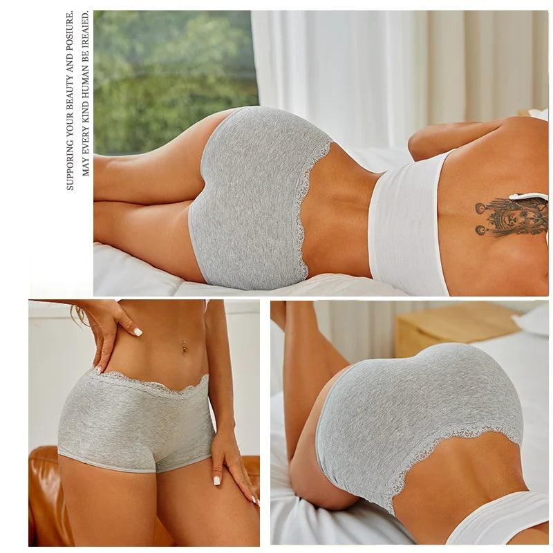 3Pcs Women's Panties Seamless Cotton Boxers Satin Underwear Female Lovely Briefs Cozy Lingerie Sports Intimate Underpants S-XXL-Mechano