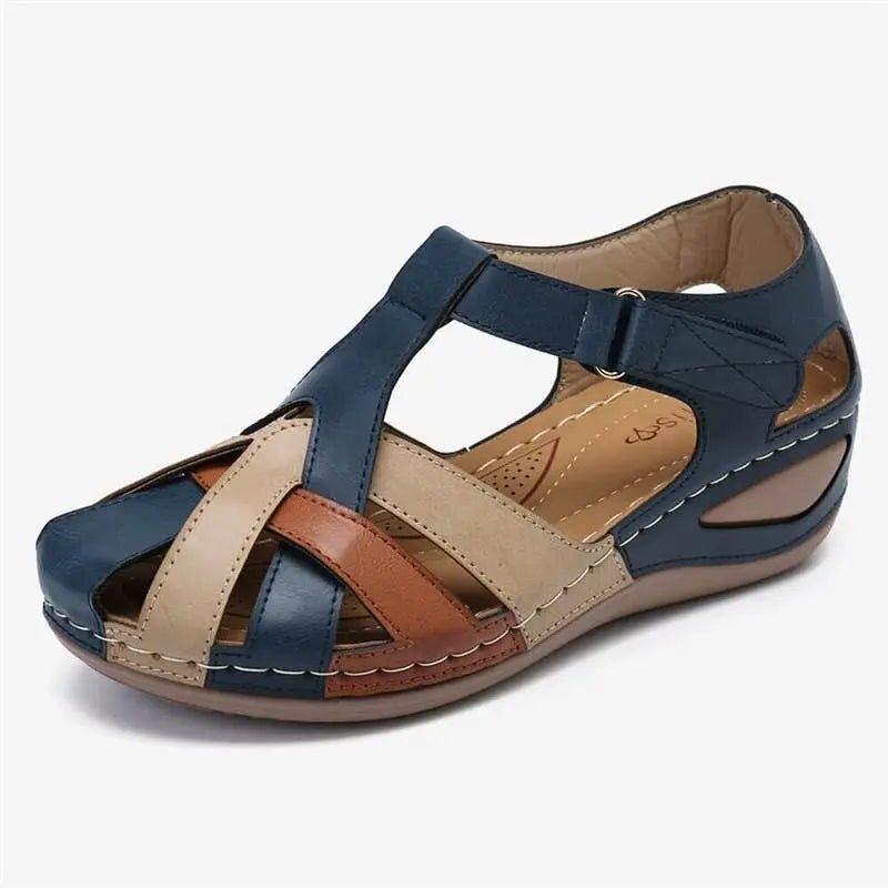 Women Sandals Soft Boottom Low Heels Summer Shoes For Women Mix Color Heeled Sandals Summer Women's Shoes Heel Footwear Female - Mechano