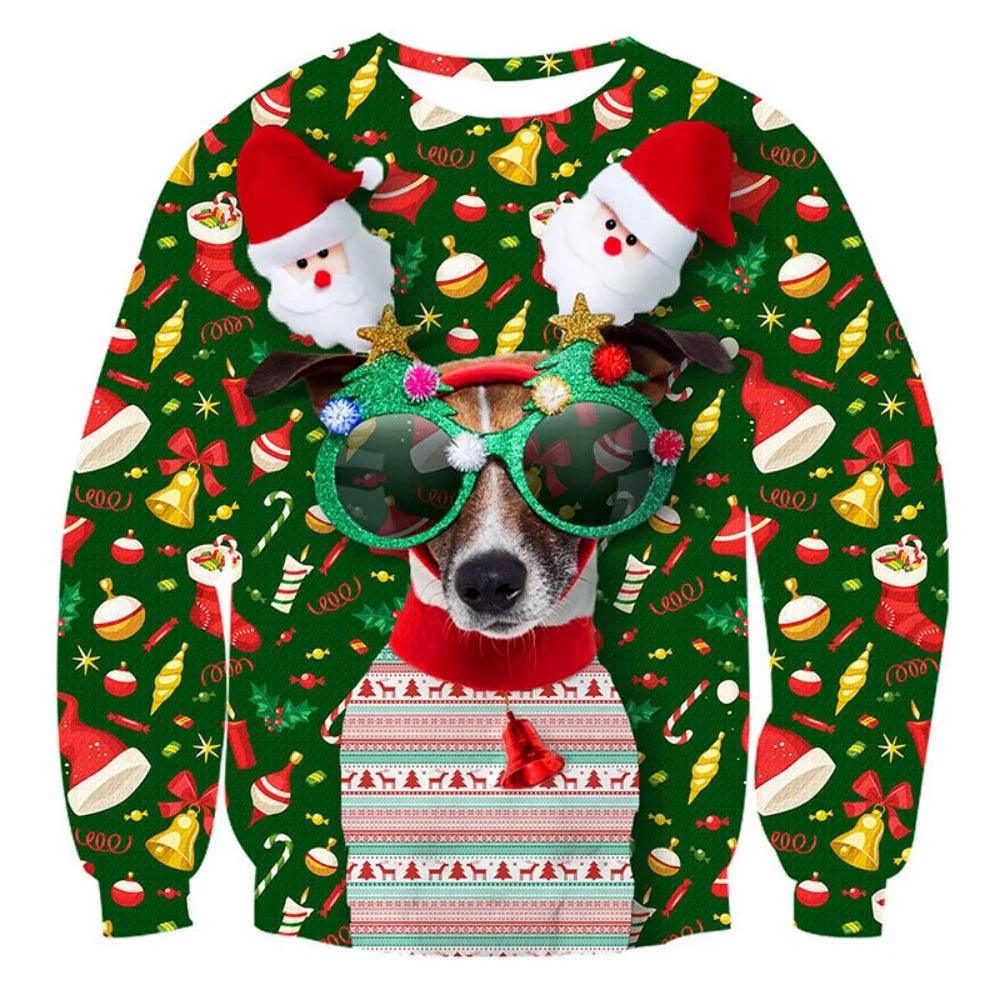 Funny animal Goat graphics Ugly Christmas sweater Fashion pet Cat Dog sweatshirt for women Clothes Christmas Boy Gift 3d jumper