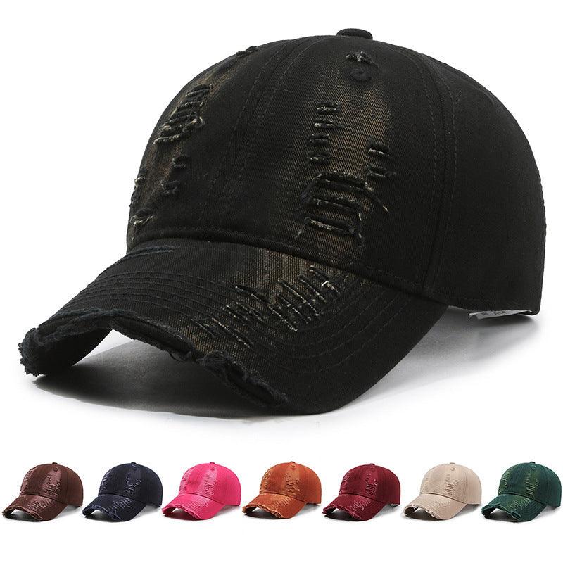 Vintage Street Hole Baseball Cap Men Cowboy Washed