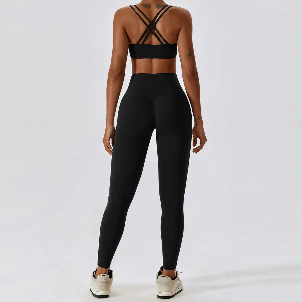 Yoga Clothing Sets Women Athletic Wear High Waist Leggings And Top Two Piece Set Seamless Gym Tracksuit Fitness Workout Outfits - Mechano