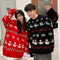 Christmas red christmas style elk costume lazy style couple dress red and black sweater - Mechano