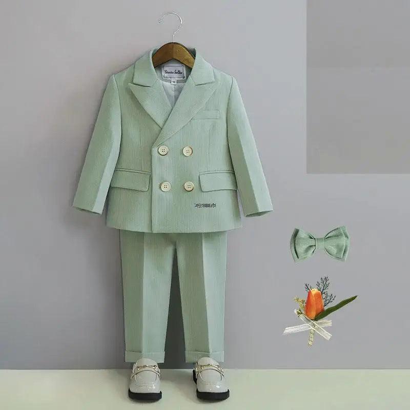 Flower Boys Photography Suit Baby Kids Formal Ceremony Costume Children Birthday Wedding Party Dress Performance Tuxedo Set