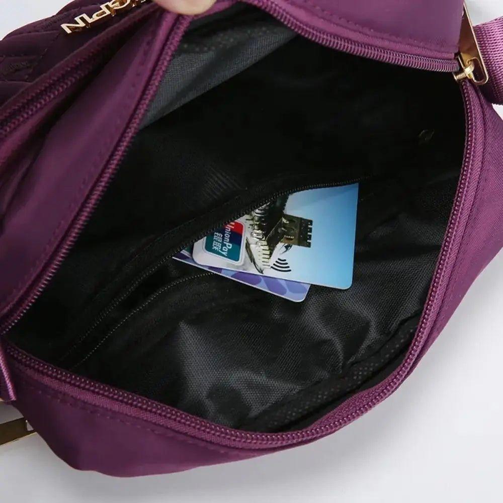 New Fashion Embroidery Bag Women's Zipper Handbag Women Nylon Square Handbags Lady's Shoulder Cross Body Female Bag - Mechano