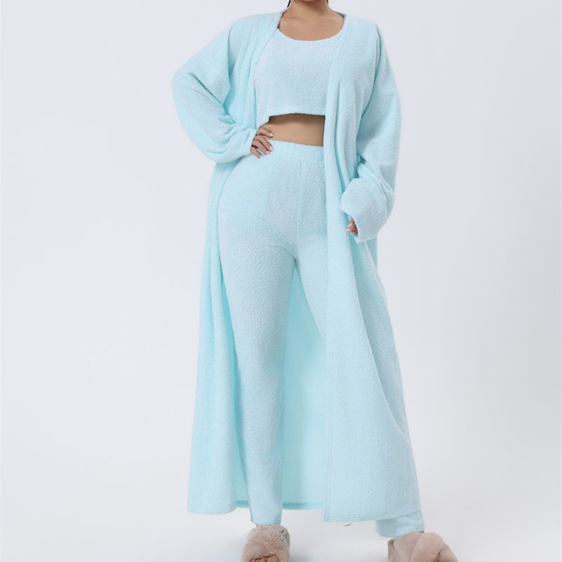 3-Piece Cozy Pajama & Lounge Set - Warm Matching Outfit for Women, Winter Loungewear & Pant Suit