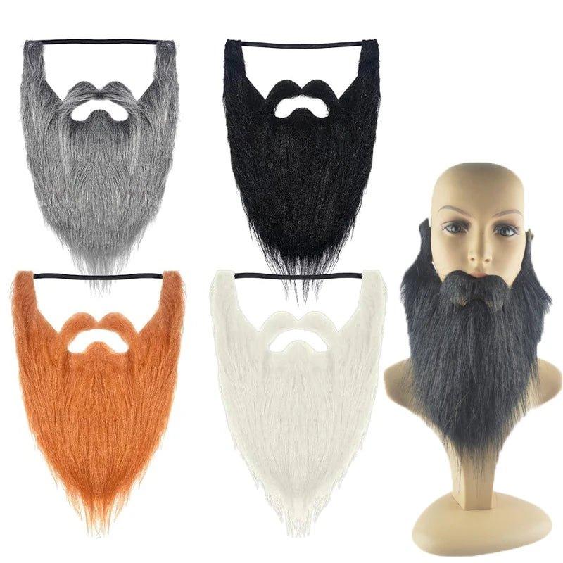 Fake Beards Funny Costume Party Men Women Fake Moustache Halloween & Christmas Beard Facial Hair Disguise Game Party Supplies - Mechano