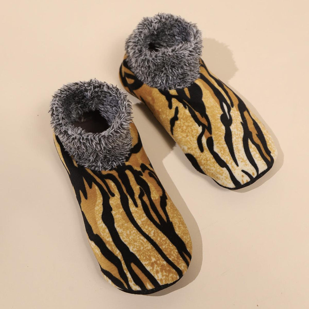 Casual Plus Size Warm Women Winter Leopard Print Room Socks