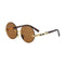 Imitation Crystal Glasses Dark Green Men's Round Sunglasses