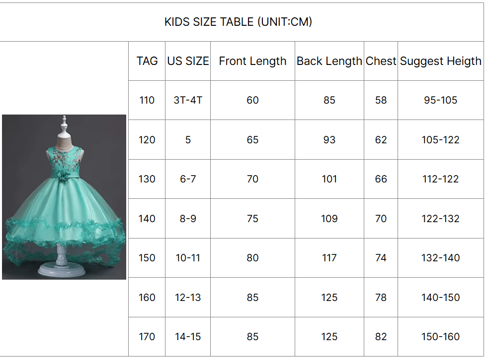 Girls Princess Embroidery Flower Tutu Dress for Wedding and Parties - Mechano