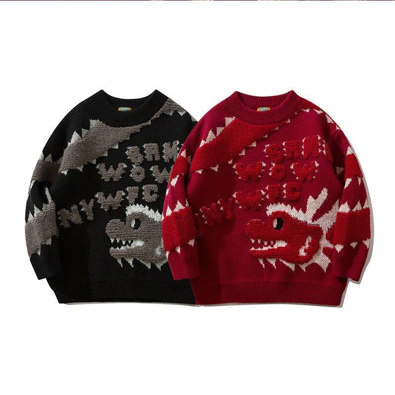 Cartoon Xiaolong Loose Round Neck Sweater Sweater - Mechano