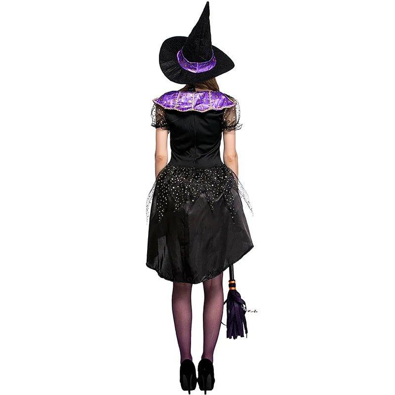 Adult Witch Costumes Women Tailcoat Dress Purple Swallowtail Clothes for Halloween / Xmas Party Coser - Mechano