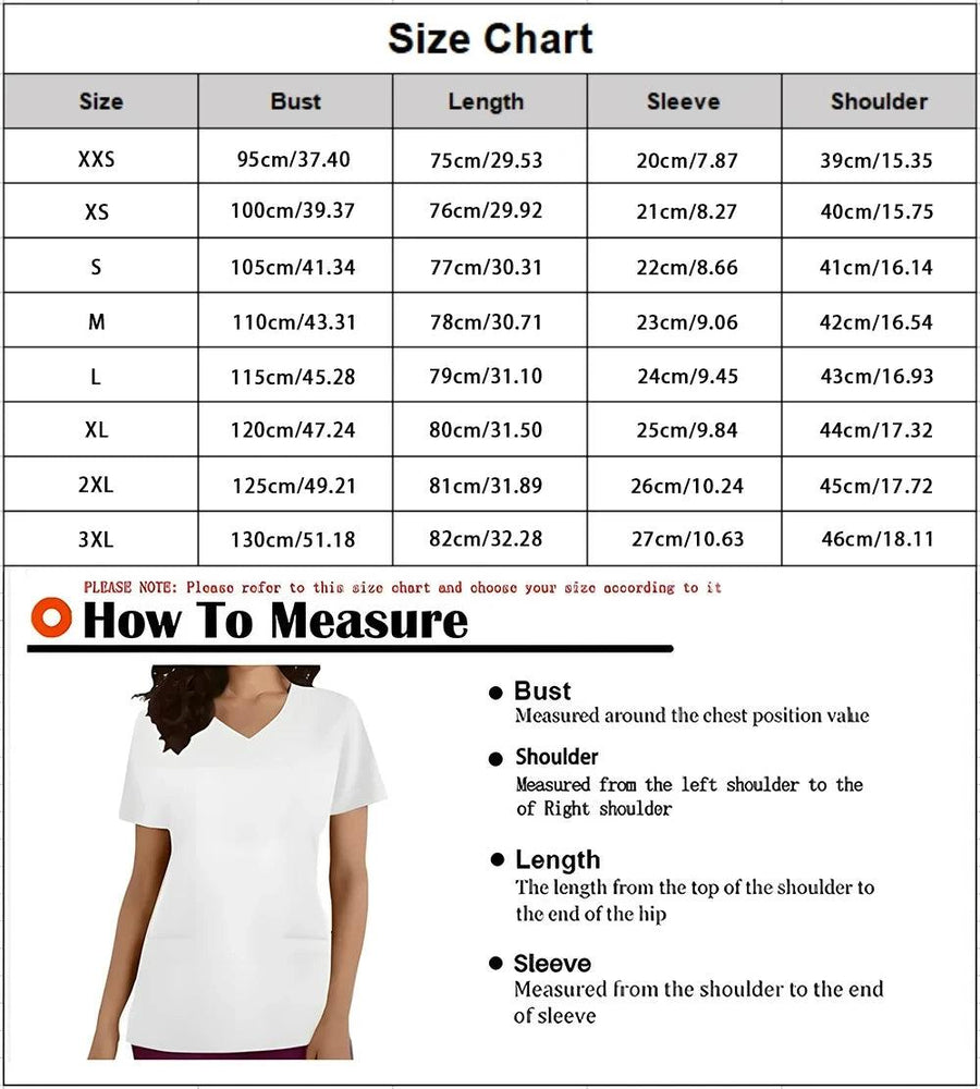 Christmas Snowman Splicing Cartoon Print V-neck Short Sleeve Nurse Work Uniform Casual Breathable Women's Nurse Clothes Top