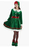 Elf Costume for Women Christmas Outfit Dress Adult Cute Santa Elves Xmas Carnival Party Suit with Hat Shoes Cover Belt Socks - Mechano