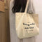 Women's Shoulder Bag Casual Female Capacity Tote Bags Large Shopper Canvas Letter Fashion Harajuku Zipper Print Canvas Handbags - Mechano