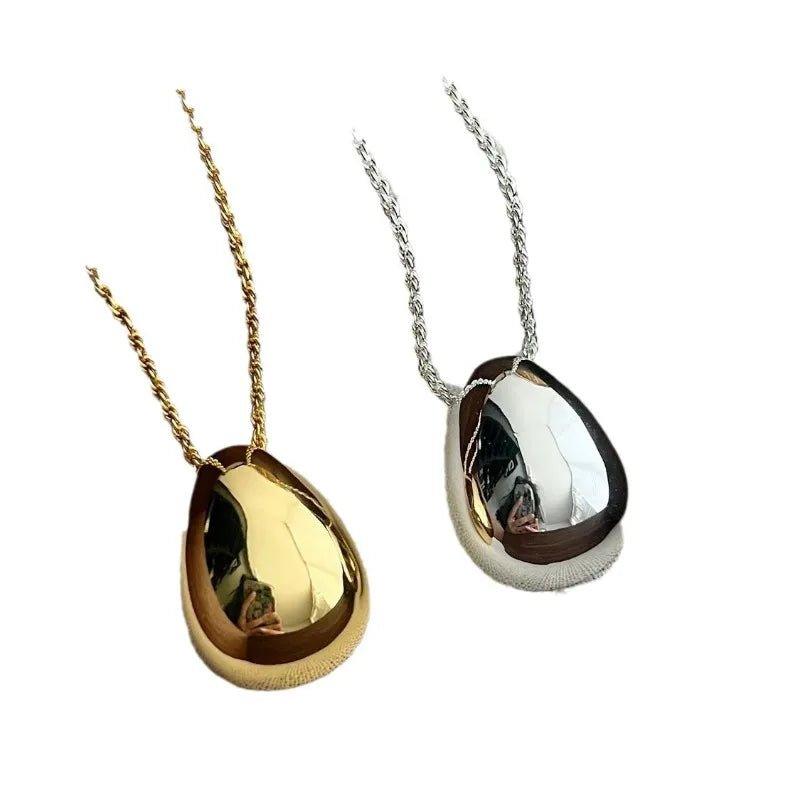 Bilandi Fashion Jewelry Simple Delicate Design Smooth Metal Teardrop Pendant Necklace For Women Female Party Gift Dropshipping - Mechano