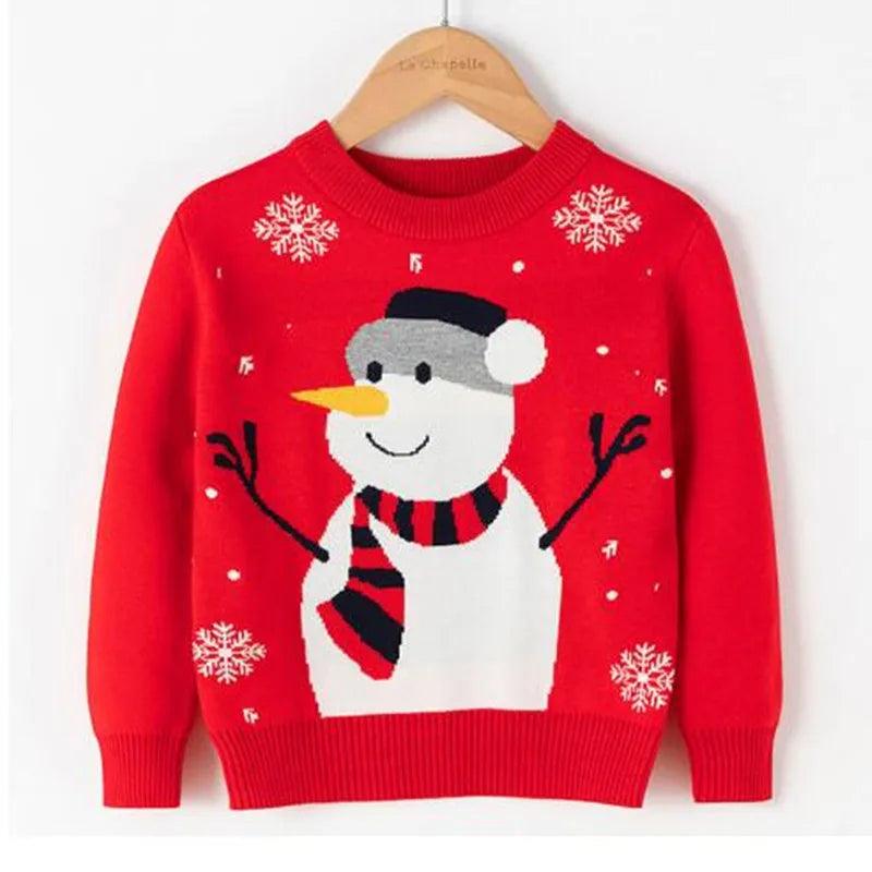 Cartoon Print Warm Knit Sweater Pullover