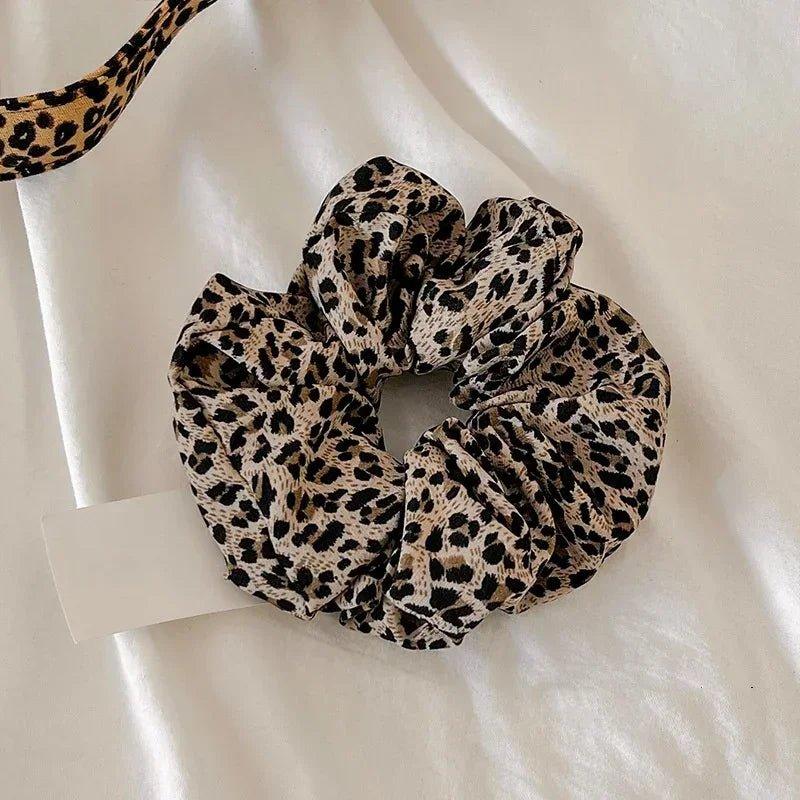 Leopard Print Hair Rope Women Girls Y2K Retro Versatile Elastic Hair Band Daily Soft Comfortable Hair Band Fashion Accessories - Mechano