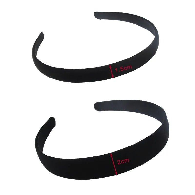 4pcs Black simple wide hair bands 1.5 2 2.5 3 4cm DIY jewelry scrunchie material cloth headband semi - finished hair accessories - Mechano