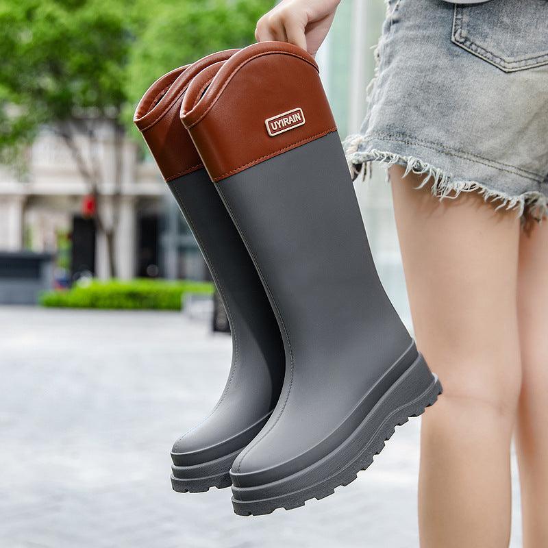 New High Tube Stylish Rain Boots Waterproof