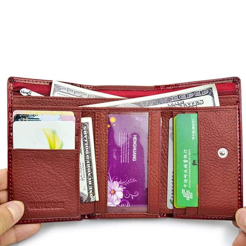 Genuine Leather Wallets for Women Luxury Designer Wallet Ladies Purses Shiny Fashion Handbag Female Serpentine Clutch Bag - Mechano