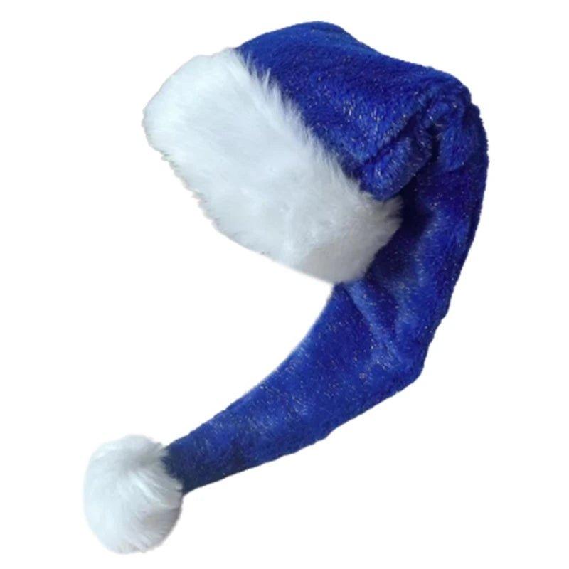 Blingbling Christmas Santa Hat Thicken Plush and White Furry Brim for Christmas Parties Dress Up Cosplay - Mechano