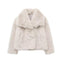 Winter Plush Coat - Fashionable Thick Lapel Outwear with Long Sleeves for Women