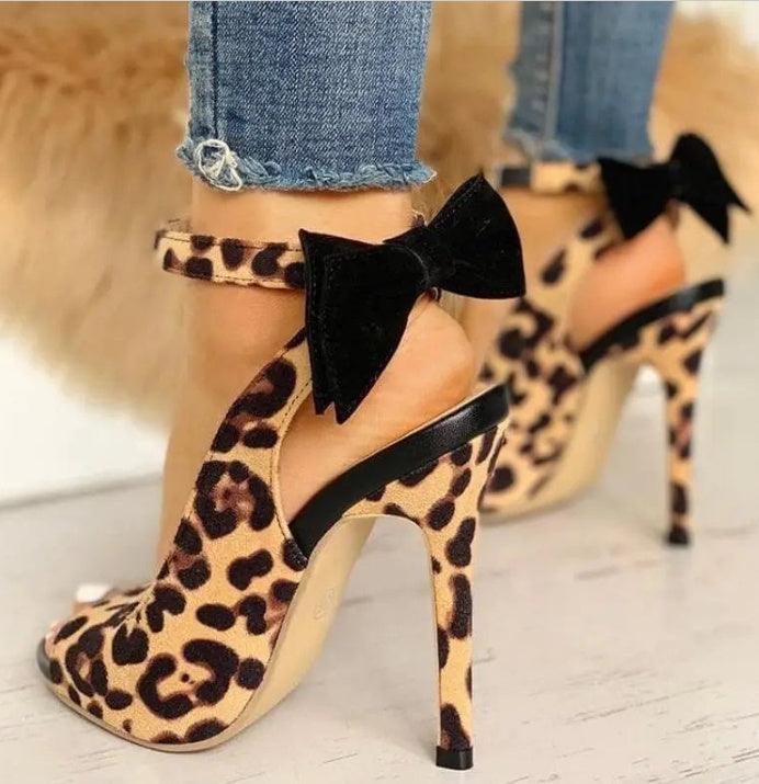 Heel Sweet Bow Peep Toe Suede Sandals