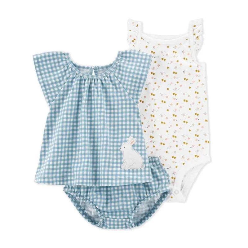 Newborn Baby Girls Summer 3-Piece Outfit Set