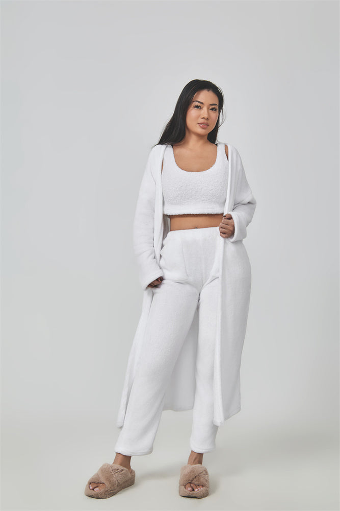 3-Piece Cozy Pajama & Lounge Set - Warm Matching Outfit for Women, Winter Loungewear & Pant Suit