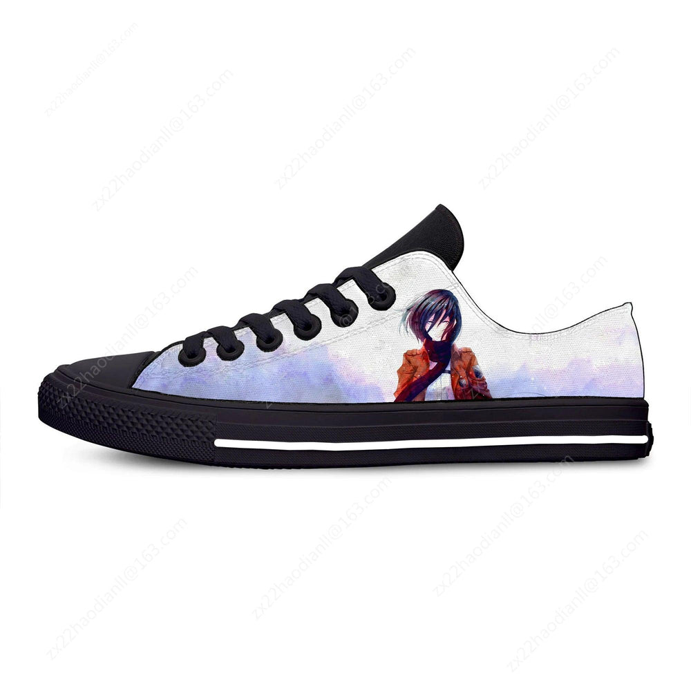 Hot Japan Anime Attack on Titan 3D Print Casual Cloth Sneakers - Mechano